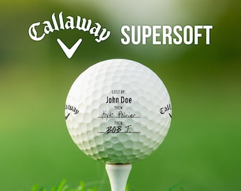Personalized Lost By Fill-In-Name Golf Balls | Callaway Supersoft | Funny Gift for Golfer, Dad, Father&#39;s Day, Retirement, Christmas, Holiday