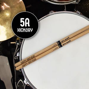 Custom Pro-Mark Hickory 5A Wood Tip Drumsticks | Laser Engraved | Personalized Gift for Drummer | Birthday Gift | Drum Award | Custom Text
