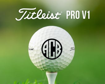 Personalisierte Golfbälle mit Monogramm | Titleist Pro V1 | Kreisdesign | Geschenk für Golfer, Väter, zum Vatertag, Ruhestand, Weihnachten