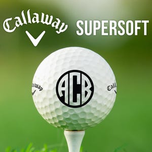 Monogrammed & Personalized Golf Balls | Callaway Supersoft | Circle Design | Gift for Golfer, Dad, Father&#39;s Day, Retirement, Christmas