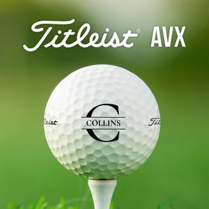 Initial Monogrammed Golf Balls | Titleist AVX | Custom Large Initial Design | Gift Idea for Golfer, Dad, Father&#39;s Day, Retirement, Christmas