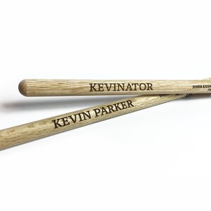 Personalized Laser Engraved Shira Kashi Oak Drum Sticks Father's Day Gift Perfect Gift for Drummers or Bands image 2