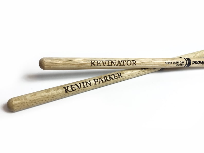 Personalized Laser Engraved Shira Kashi Oak Drum Sticks Father's Day Gift Perfect Gift for Drummers or Bands image 2