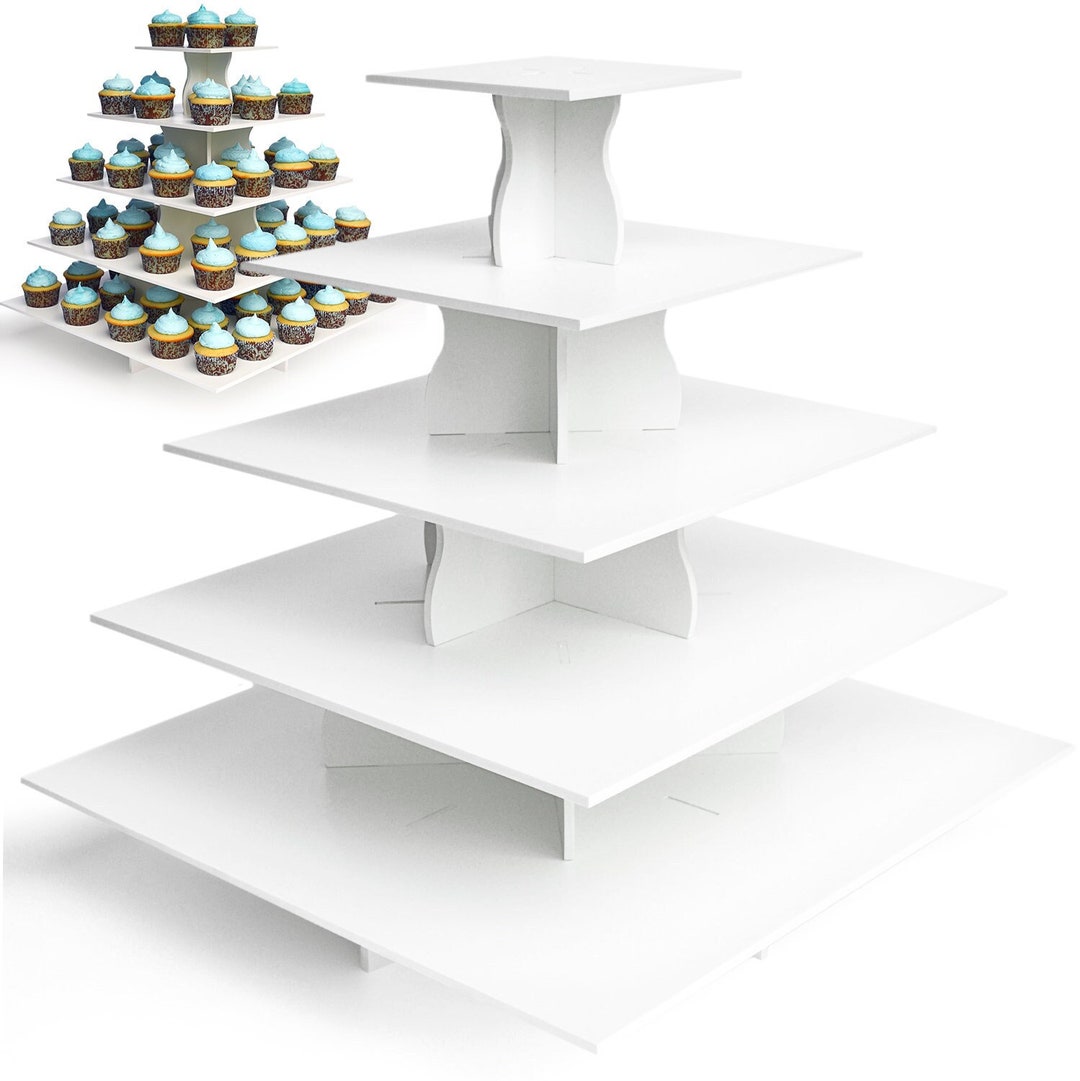 Tier Square Cupcake Tower Stand Reusable and Adjustable