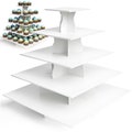 5 Tier Square Cupcake Tower Stand | Reusable and Adjustable | Perfect for Weddings Cupcake Stand | Holds 80-100 Cupcakes | Birthday Cupcakes
