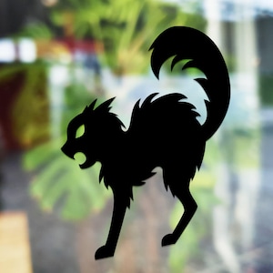 Black Cat Window Sticker | Vinyl Decal | Fun Feline Halloween Decoration | Business Storefront Display | Spooky Season Decor