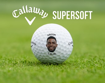 Wedding Party Golf Balls | Callaway Supersoft | Gift for Groomsman, Best Man, Father of the Bride | Photo & Date Design | Custom Golf Gift