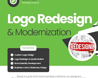 Custom Logo Redesign Service, Upgrade Your Brand with Modern Logo Refresh, Professional Business Logo Makeover, Clean Minimalist Branding