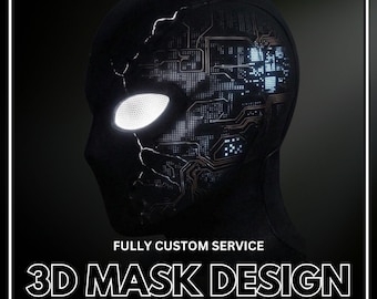 Custom 3D Mask Modeling Service , Sci-Fi Helmet, Futuristic Face Mask, Cosplay Prop & Print Ready STL OBJ Files, Custom 3D Modeling
