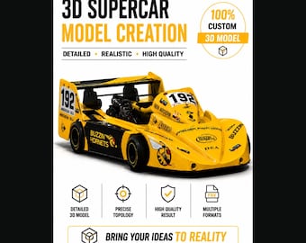 Custom 3D Car Modeling Service | Vehicle 3D Model | Game Ready Asset | Automotive Rendering | Blender FBX OBJ STL | 3D Sculpting