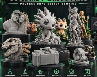 Custom 3D Model Design & 3D Printing Service, STL CAD Modeling, Personalized Figurine, Cosplay Prop, LARP, Prototype and Product Commission