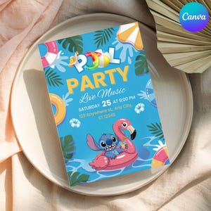 Summer Splash Pool Party Birthday Invitation | Girl Summer Birthday Invitation | Summer Swimming Pool Birthday | Editable Digital Download