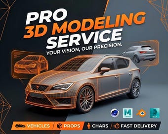 Custom 3D Modeling Service  Custom STL, OBJ, FBX for 3D Printing, Game Assets, Product Rendering & Animation Ready Hire a 3d Artist