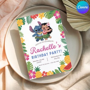 Hawaiian Themed Birthday Invitation | Tropical Birthday Theme Invite | Editable Pineapple Birthday Invite | Instant Digital Download