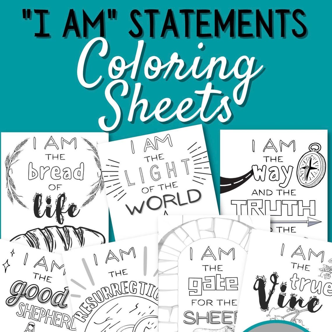 I AM Statements Printable Coloring Sheets - Etsy