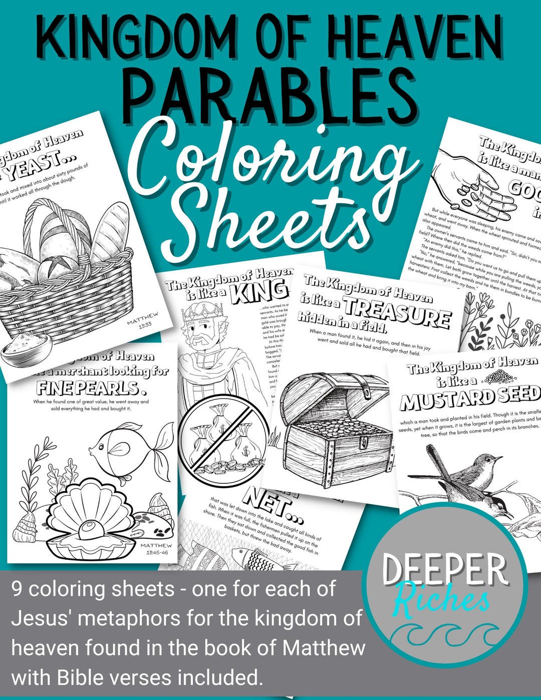 Kingdom of Heaven Printable Coloring Pages - Etsy