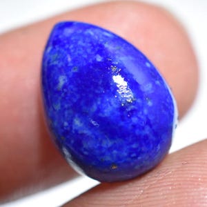 Blue Lapis Lazuli Pear Shape Cabochon – Smooth Polished Natural Gemstone, Flat Back Loose Stone for Handmade Jewelry & Crafts