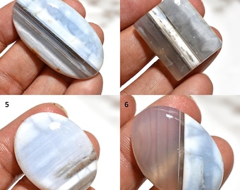 Boulder Blue Opal Cabochon, Owyhee Oregon Opal Polished Gemstone, Smooth Flat Back Stones