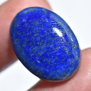 Natural Lapis Lazuli Oval Cabochon – Blue Gemstone with Golden Sparkles, Smooth Polished Flat Back Loose Stone for Handmade Jewelry & Crafts