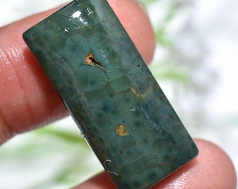 Ozean Jaspis Rechteck Cabochon - Natürlicher Glatter Edelstein mit flacher Rückseite, polierter loser Kristallstein für die DIY Schmuckherstellung & zum Basteln