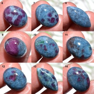 Oval Ruby Kyanite Cabochon, Smooth Flat Back Stone, Polished Natural Gemstone For DIY Jewelry