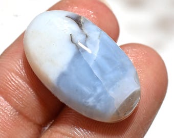 Oregon Blue Opal Cabochon, Owyhee Opal Smooth Gemstones, Polished Flat-Back Loose Stone for Jewelry