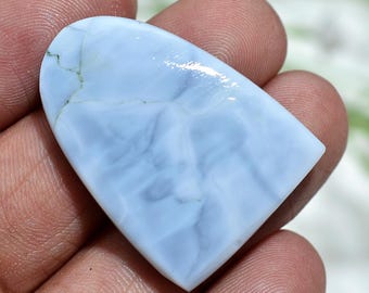 Owyhee Blue Opal Cabochon, Oregon Opal Polished Stone, Smooth Flat Back Gemstone for Jewelry