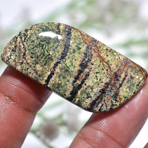 Natural Lizard Skin Jasper Gemstone, Smooth Polished Cabochon, Flat-Back Loose Stone for Jewelry