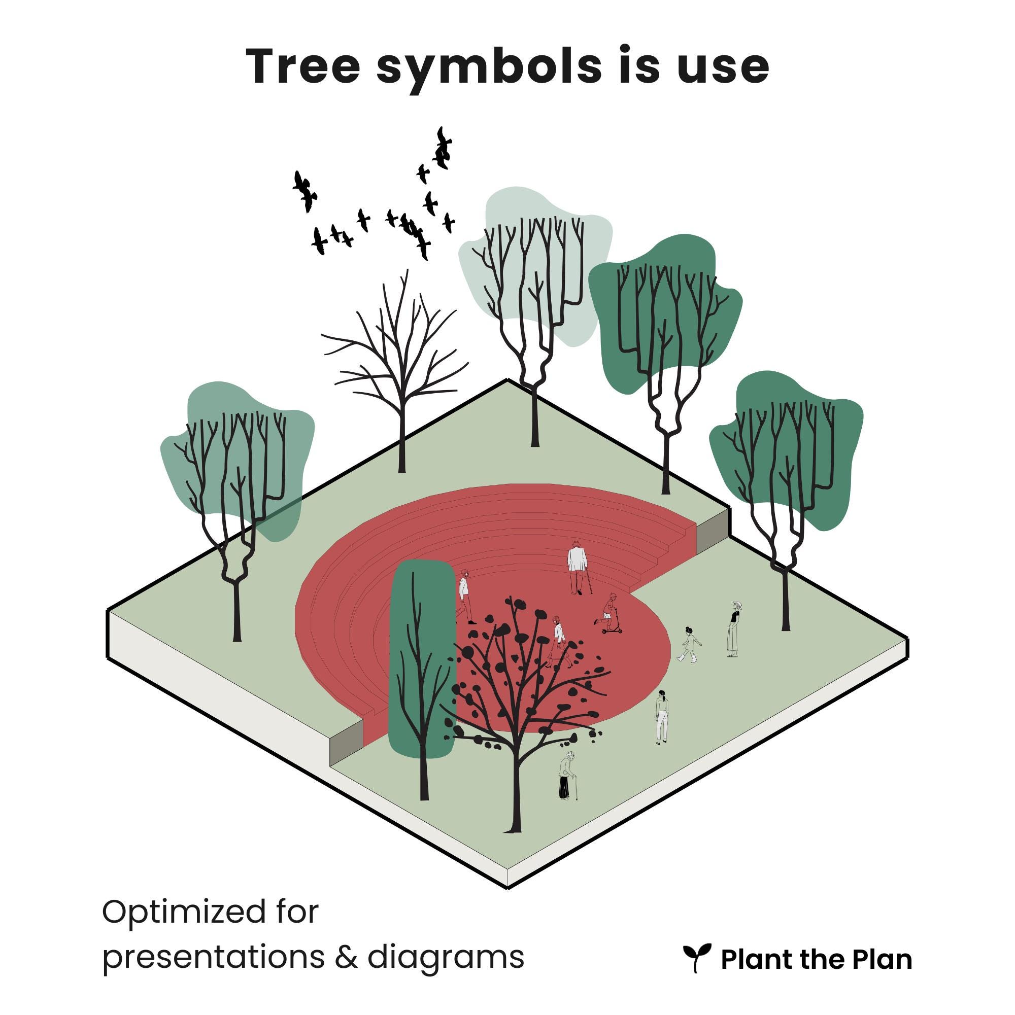 34 Tree Symbols for Architecture & Landscape – Clipart Pack | PNG, SVG ...