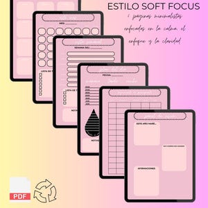 Planner Digital Pastel de Enfoque Suave - Páginas diarias, semanales, y mensuales