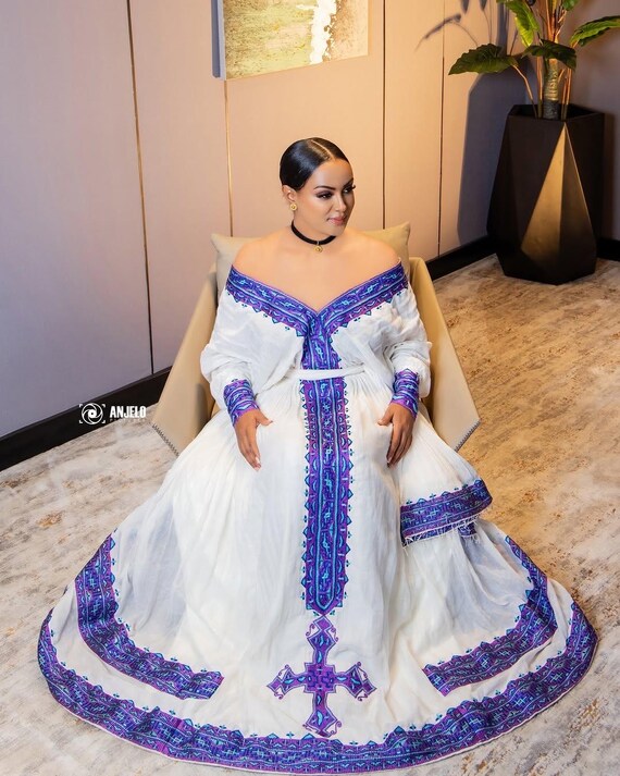 Traditional Ethiopian KemiS | Handwoven Cultural Dress for Women