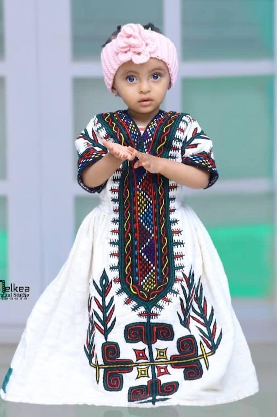 green emerald velvet dress Elegant White and Red Shoulder Details Embroidered Dress with colorful  flowers main image 1