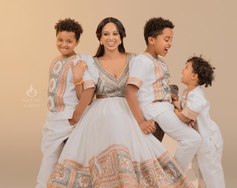 Family Matching Outfits | Ethiopian/Eritrean Cultural Dress Set