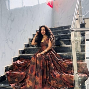 fashion chiffon dress in ethiopia Sosina Ethiopian Chiffon Dress 3XL