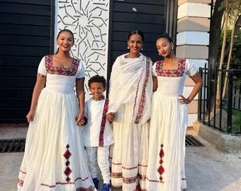 Family Matching Outfits | Ethiopian/Eritrean Cultural Dress Set