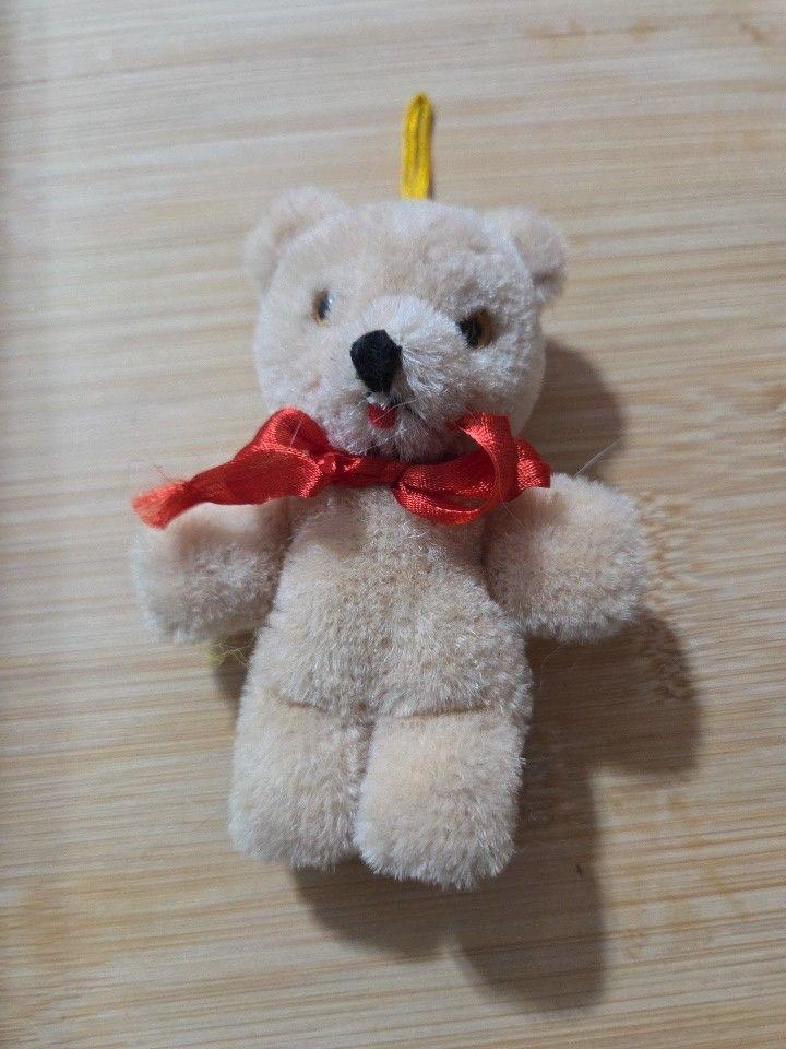 Dakin Tan Teddy Bear Plush Brown Nose Red Bow Vintage 1950-1970s ...