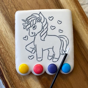 Paint Your Own Unicorn Cookies, Unicorn Birthday Favors,  Birthday Cookie Kids Craft Favors