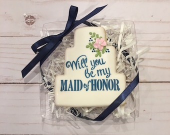 Bridesmaid Proposal Gift, Bridesmaid Proposal Cookies, Maid of Honor Proposal Gifts - other options available