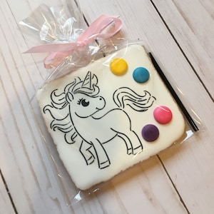 Paint Your Own Unicorn Cookies, Unicorn Birthday Favors,  Birthday Cookie Kids Craft Favors