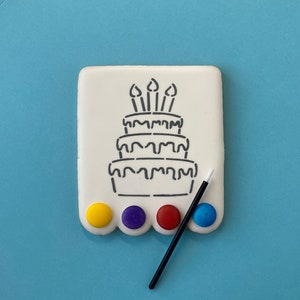 Paint Your Own Birthday Cake Cookies, Birthday Cookie Party Favors