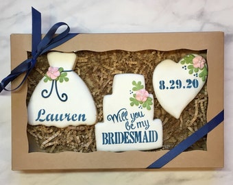 Will you be my Bridesmaid, Bridesmaid Proposal Cookie Box, Bridesmaid Gifts, Flower Girl Proposal Cookies