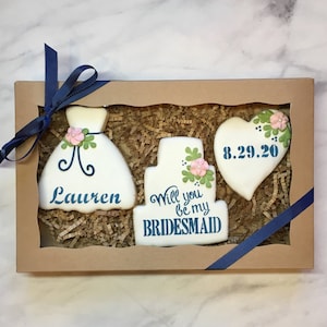 Will you be my Bridesmaid, Bridesmaid Proposal Cookie Box, Bridesmaid Gifts, Flower Girl Proposal Cookies
