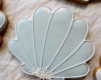 1 Dozen  - Seashells and Wedding Bells  Bridal shower Bachelorette Party Sugar Cookies