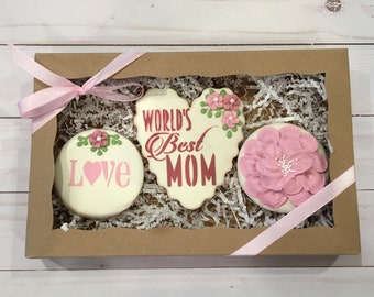 World's Best Mom Cookie Gift box, Mother's Day Birthday Gift Box, Feliz Dia De Las Madres