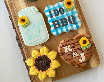 1 Dozen - I Do BBQ Bridal Shower Cookies, Bachelorette cookies