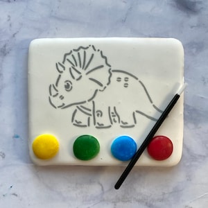 Paint Your Own Dinosaur Cookie, Dinosaur Party Activity Favors, Dinosaur Birthday Party Ideas