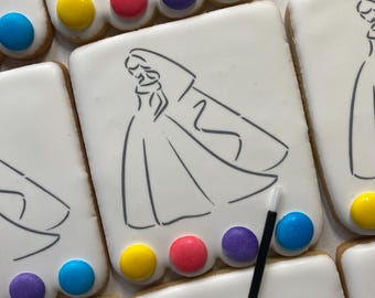 Bridal Shower Activities, Paint Your Own Wedding Dress Cookies, Bridal Shower Games