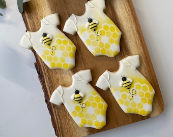 1 Dozen - What will it BEE Baby Shower Decorated Sugar Cookies