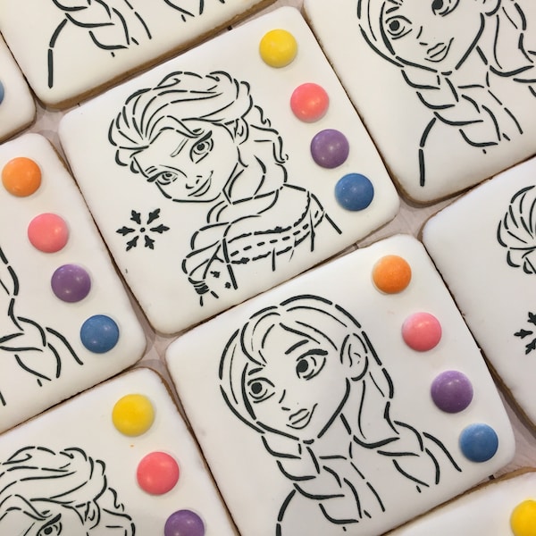 Paint Your Own Princess Cookies, Kids Cookie Crafts, Birthday Frozen Party Favors