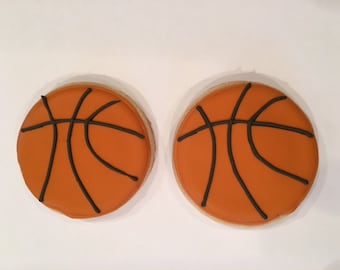Basketball Cookie Birthday Favors for Boys & Girls - 1 Dozen